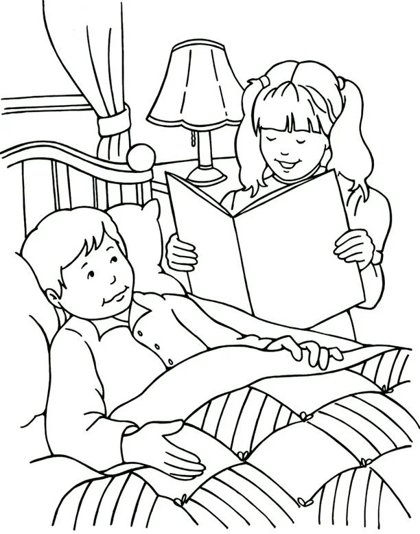 Sick In Bed Coloring Pages 7