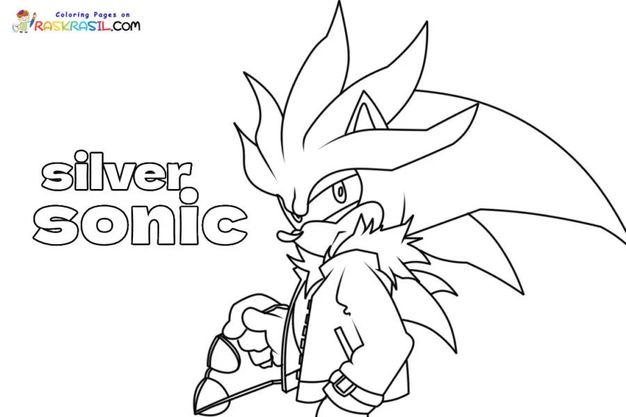 Silver the Hedgehog Para Colorir 1