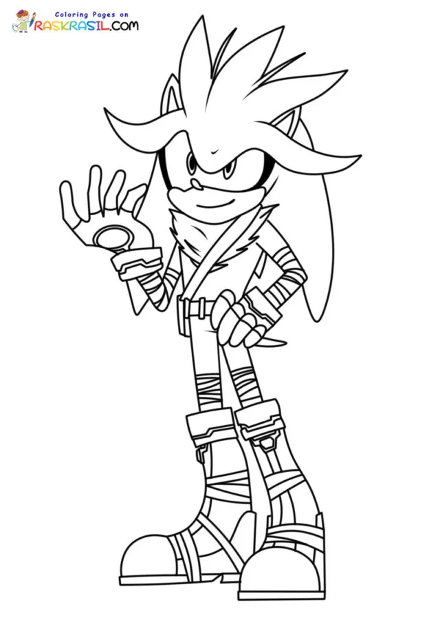 Silver the Hedgehog Para Colorir 3