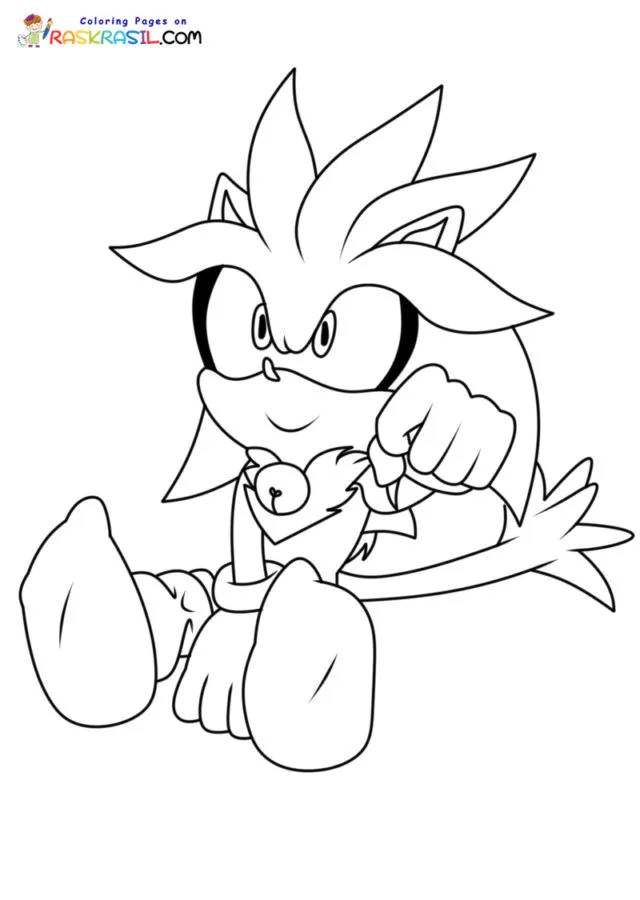 Silver the Hedgehog Para Colorir 4