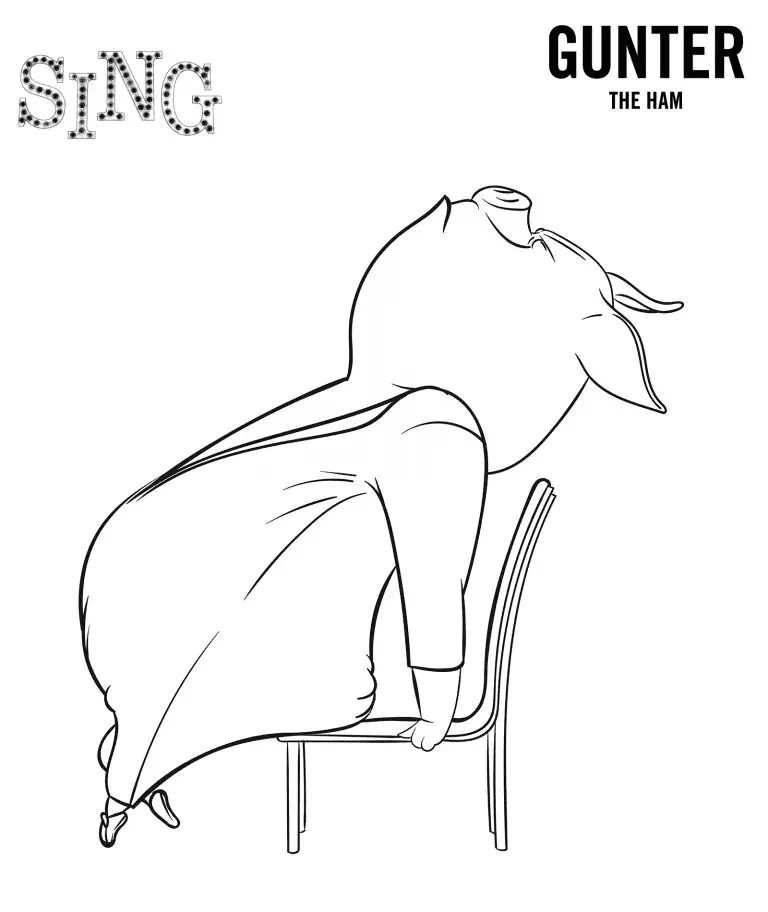 Desenhos de Sing Para Colorir