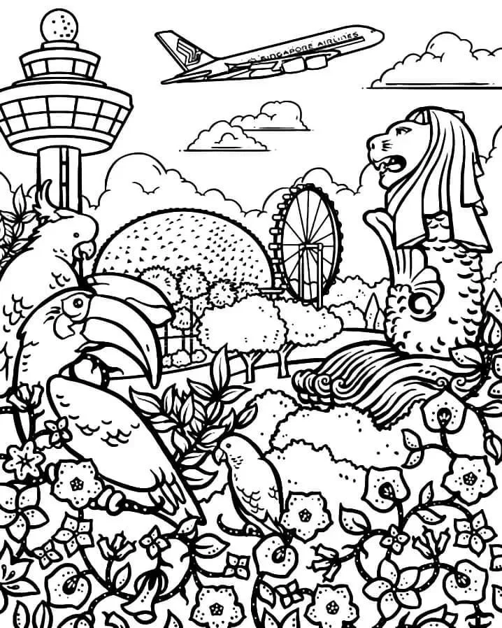 Singapore Coloring Pages 23