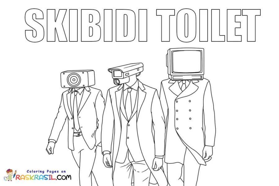 skibidi toilet coloring page