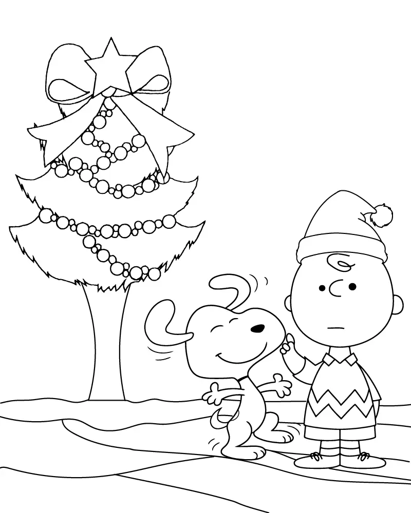 Snoopy Christmas Coloring Pages 1