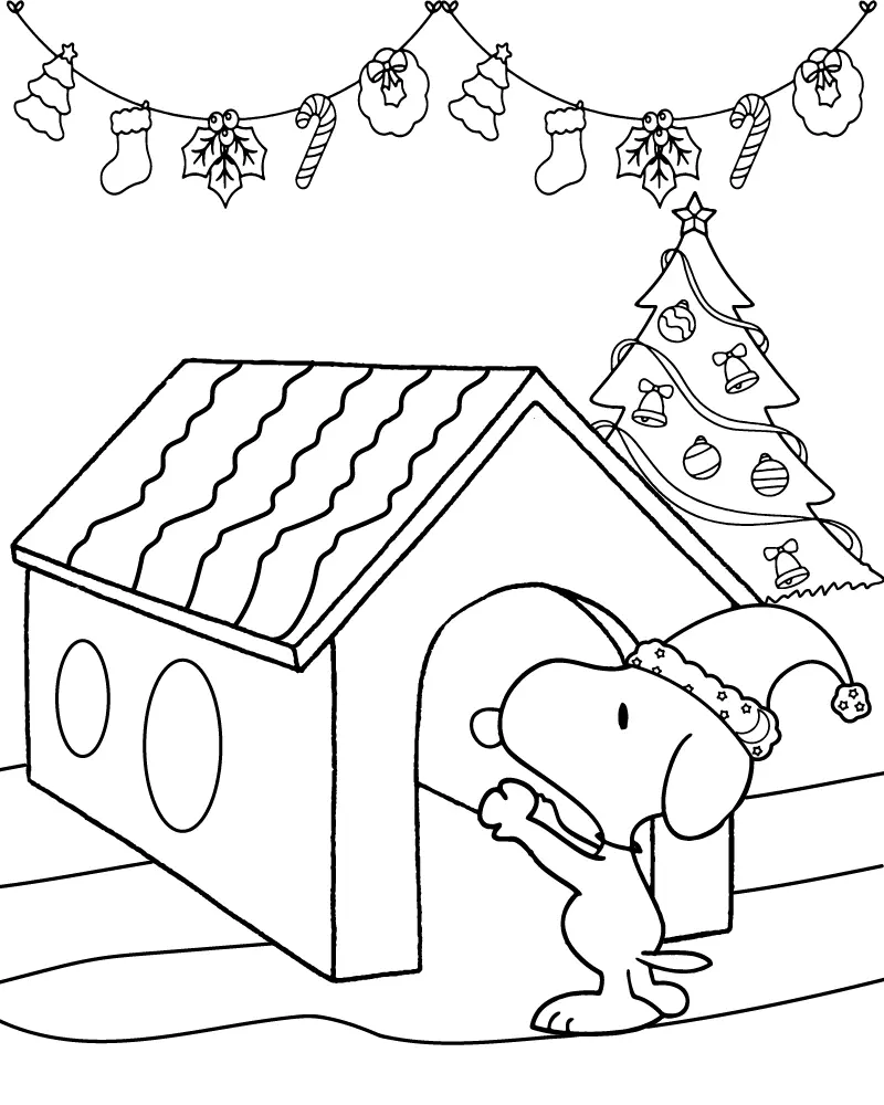 Snoopy Christmas Coloring Pages 10