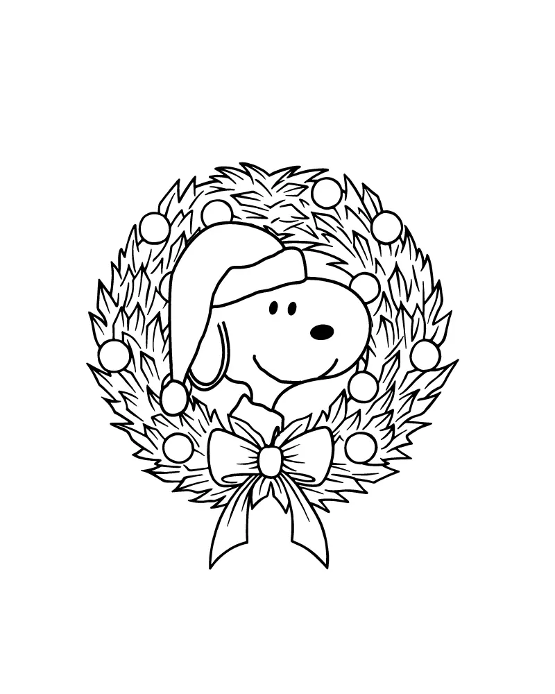 Snoopy Christmas Coloring Pages 12