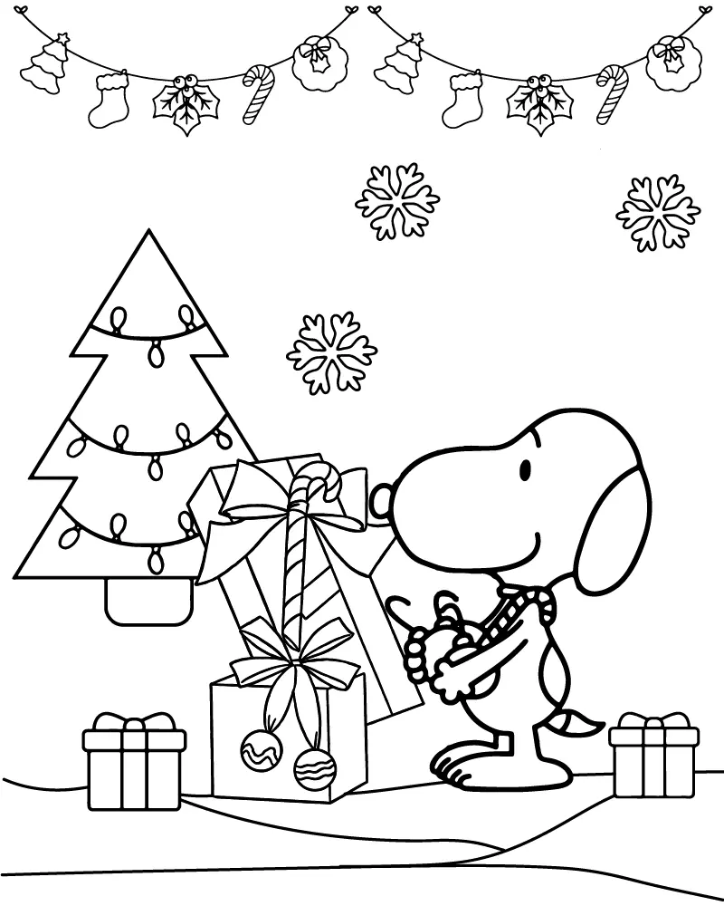 Snoopy Christmas Coloring Pages 15