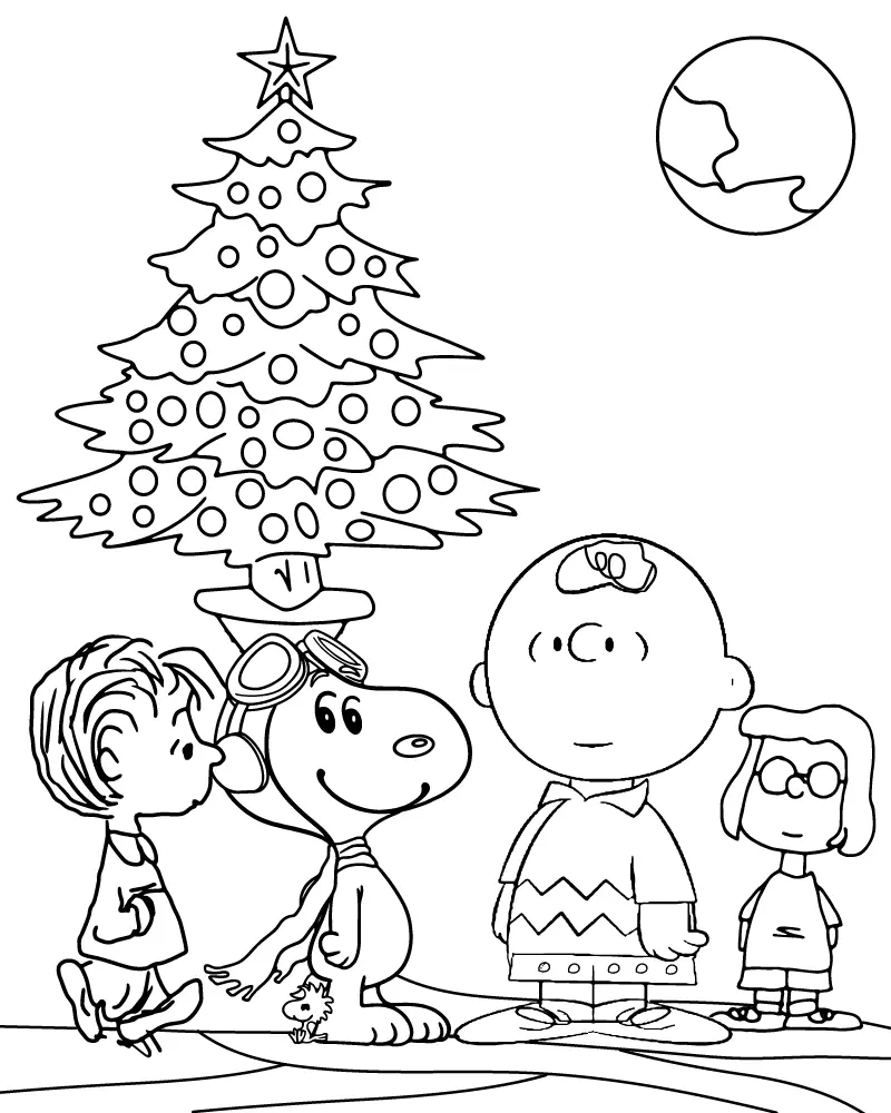 Snoopy Christmas Coloring Pages 2