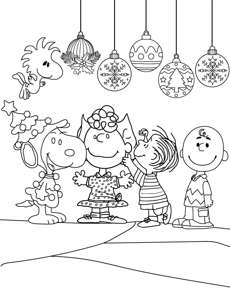 Snoopy Christmas Coloring Pages 4