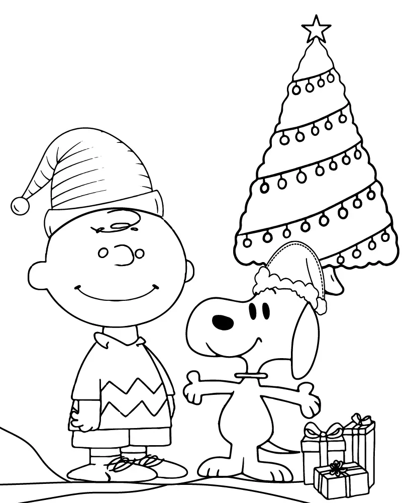 Snoopy Christmas Coloring Pages 5