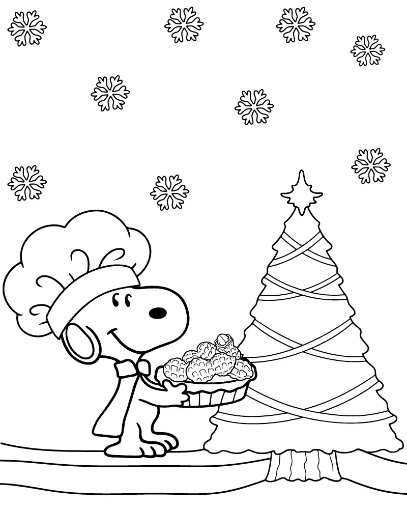 Snoopy Christmas Coloring Pages 7