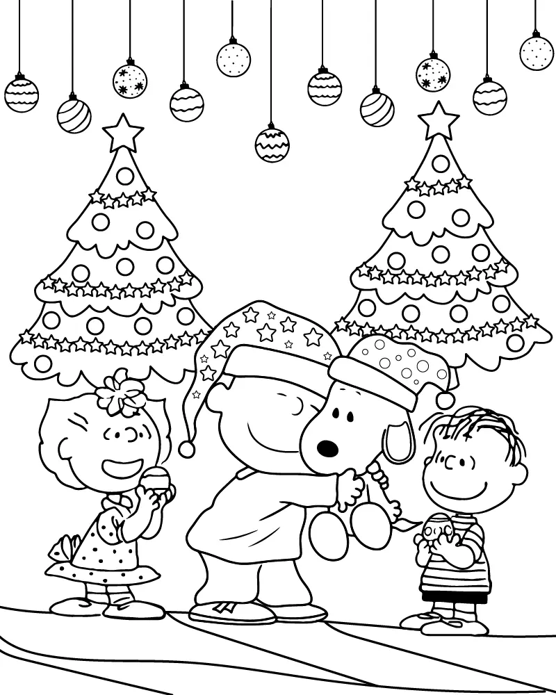 Snoopy Christmas Coloring Pages 8