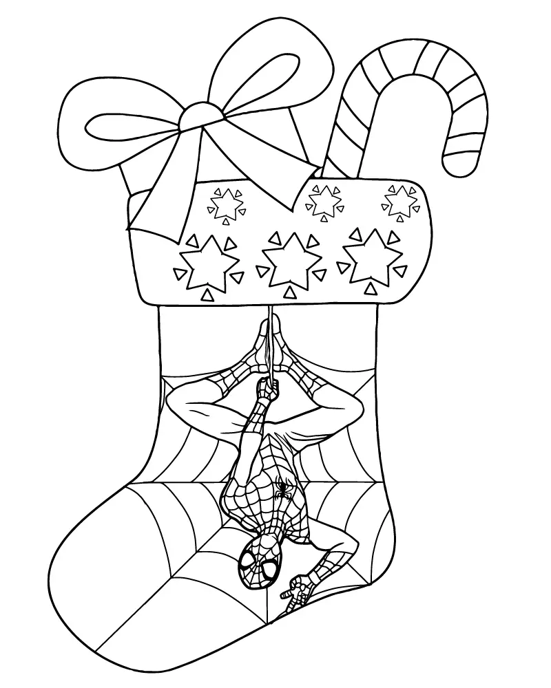 Spiderman de Natal Para Colorir 11