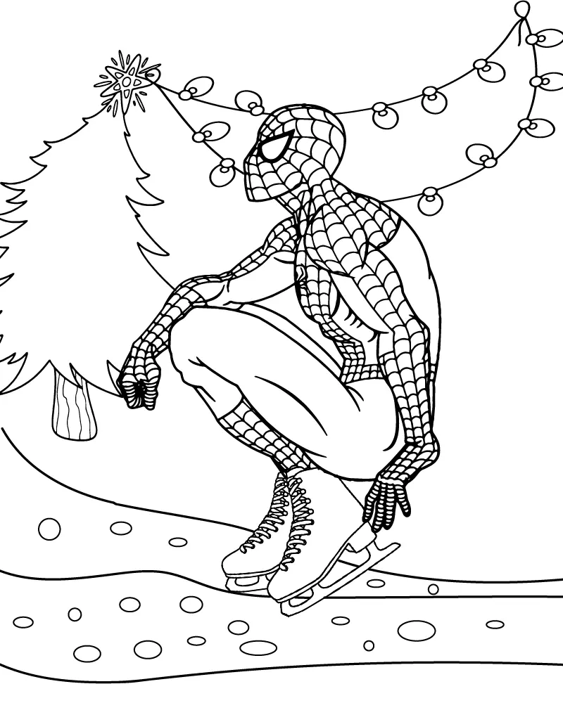 Spiderman de Natal Para Colorir 15