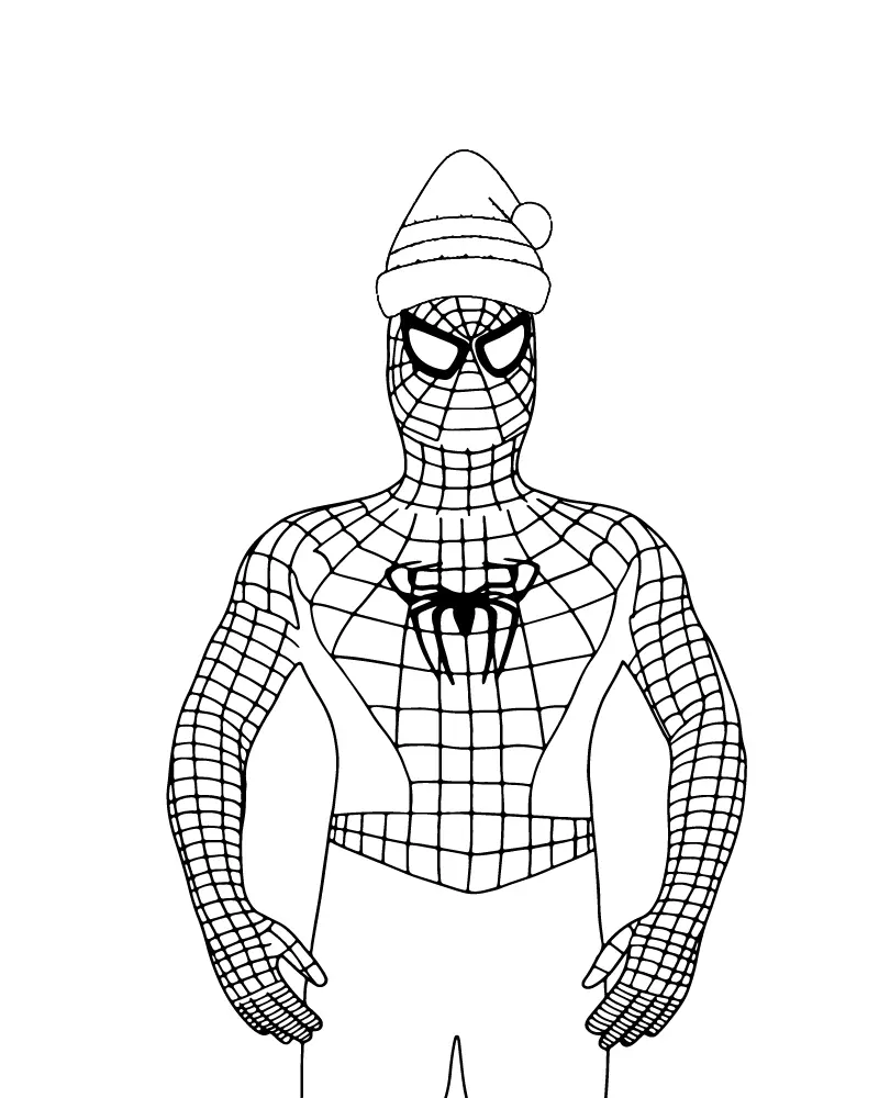 Spiderman de Natal Para Colorir 16