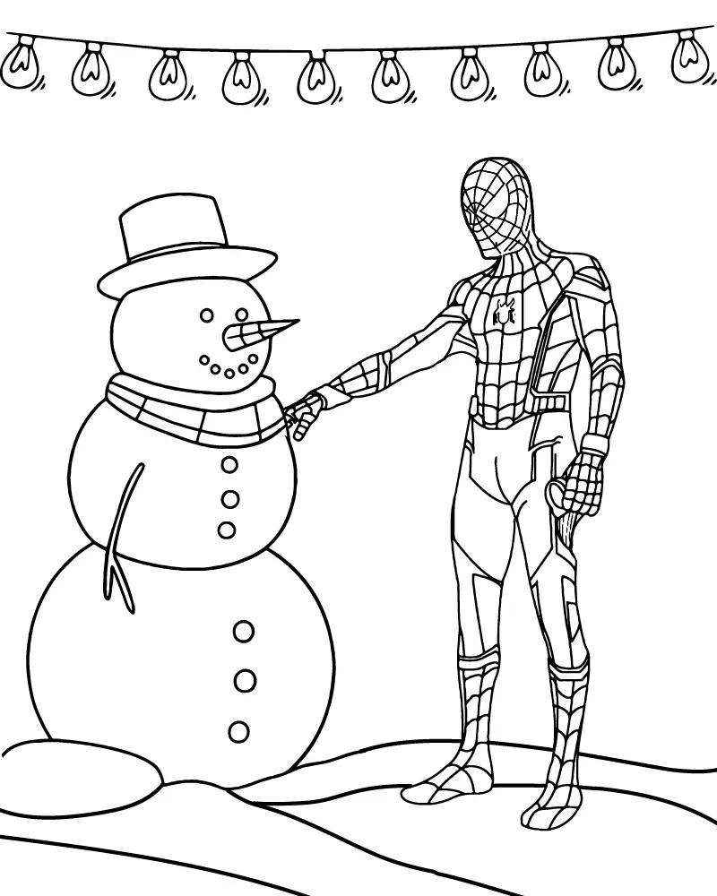 Spiderman de Natal Para Colorir 4