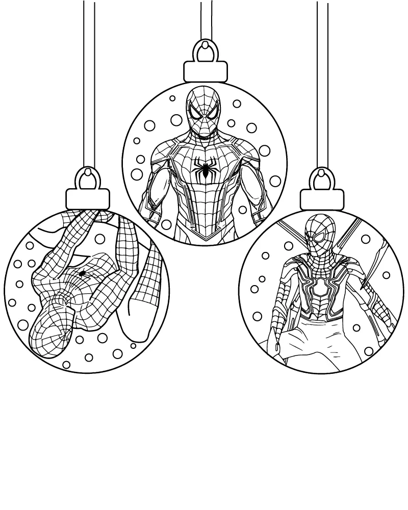 Spiderman de Natal Para Colorir 9