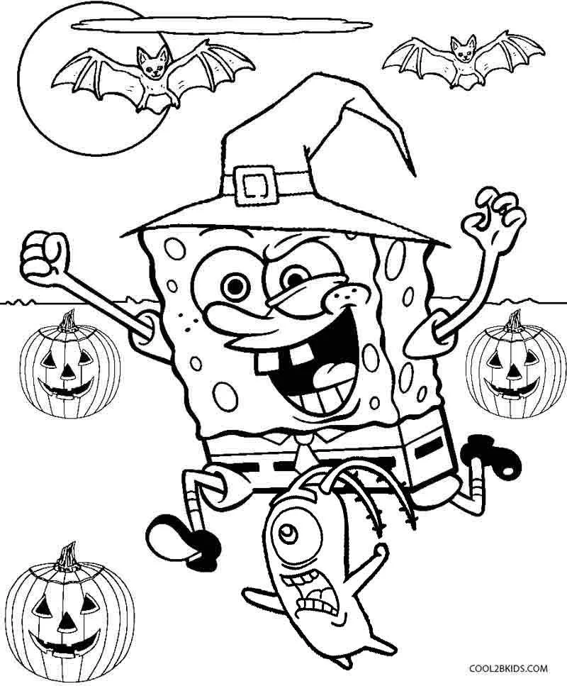 Spongebob Halloween Coloring Pages