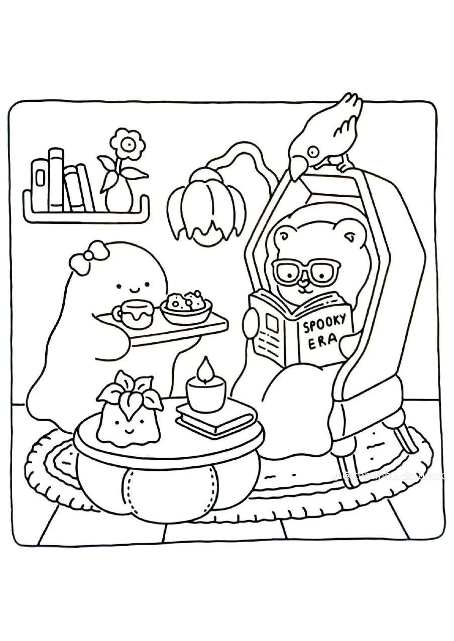 Spooky Fuzzy Coloring Pages 13