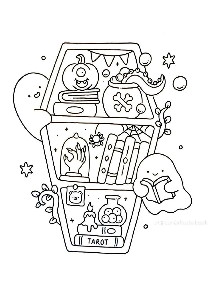 Spooky Fuzzy Coloring Pages 14