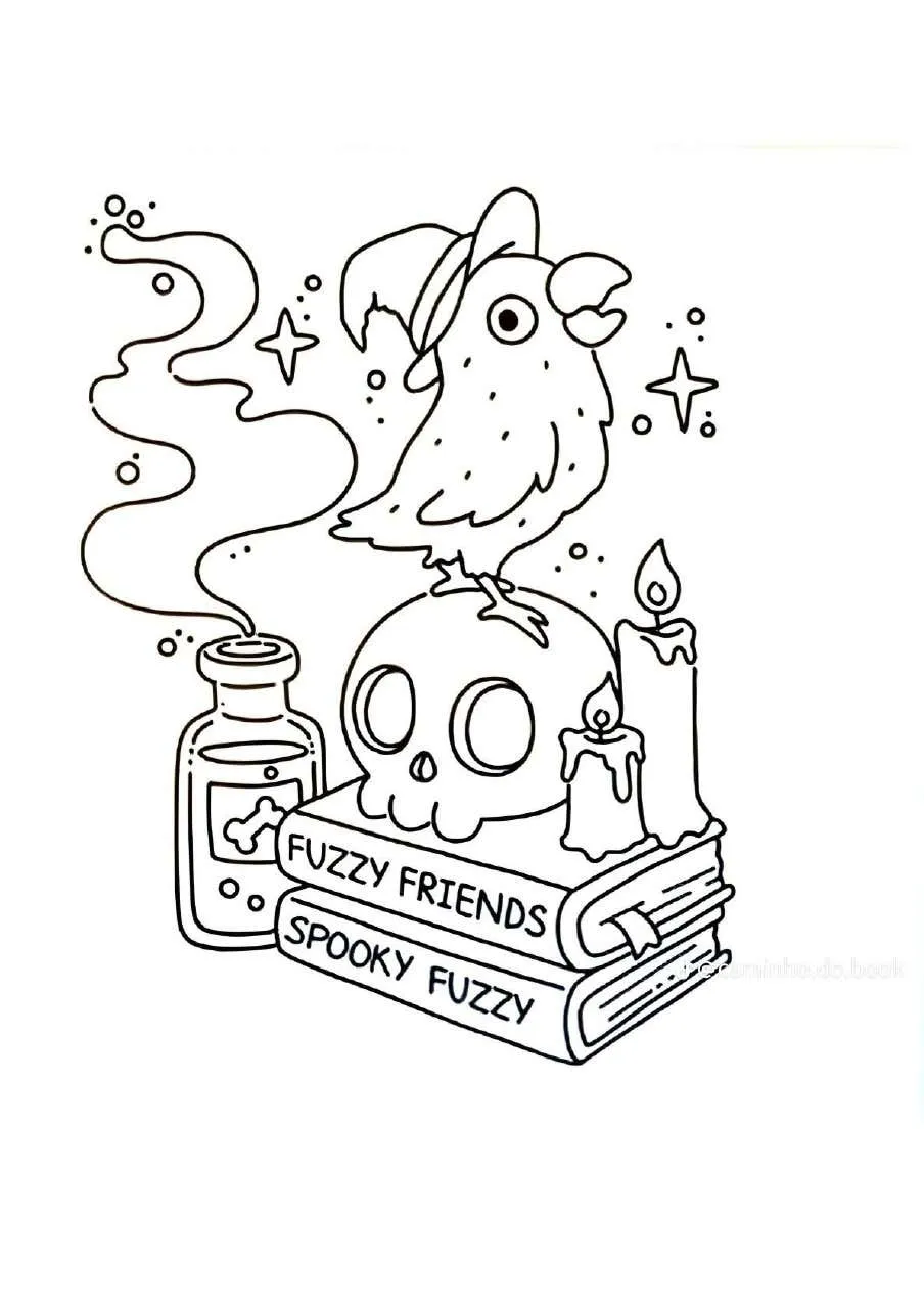 Spooky Fuzzy Coloring Pages 15