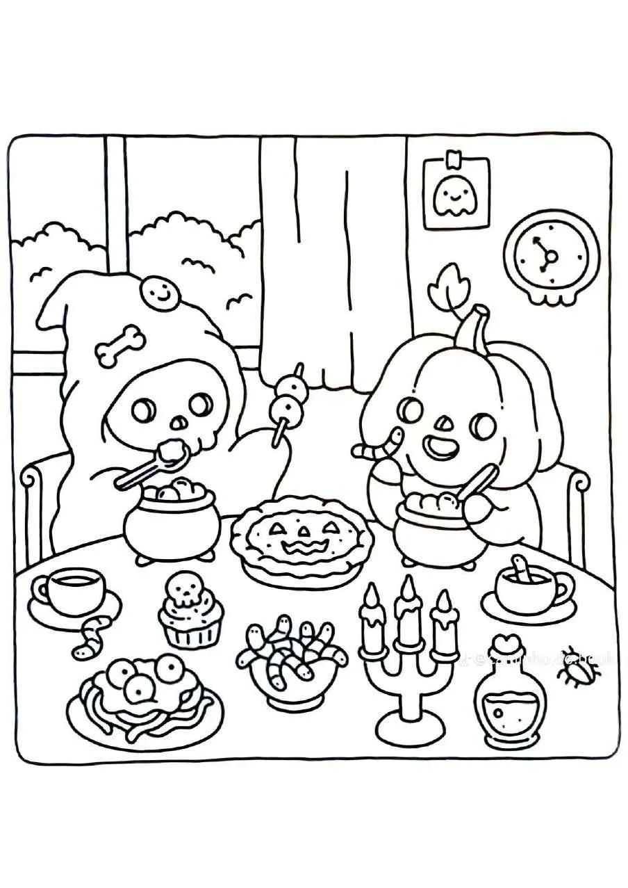 Spooky Fuzzy Coloring Pages 18