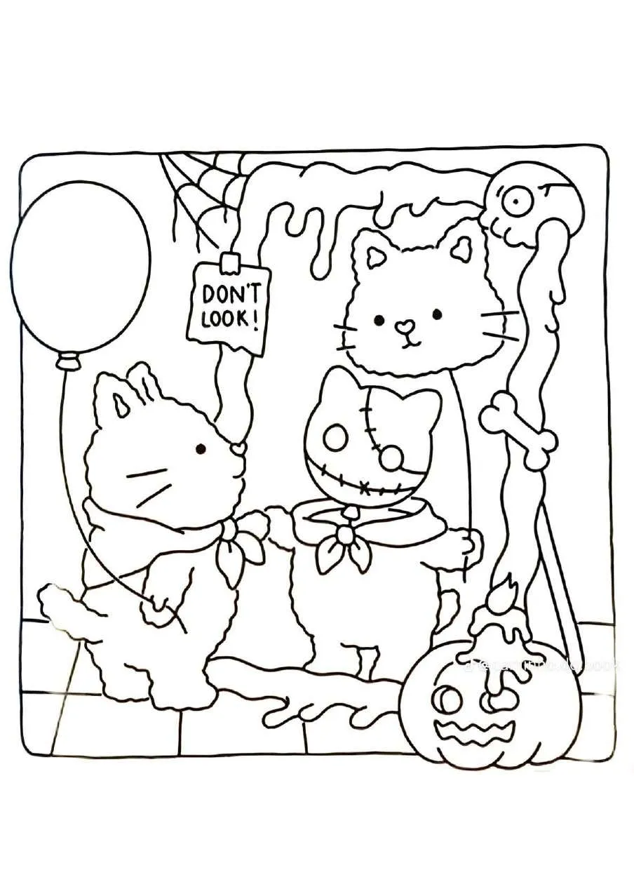 Spooky Fuzzy Coloring Pages 19