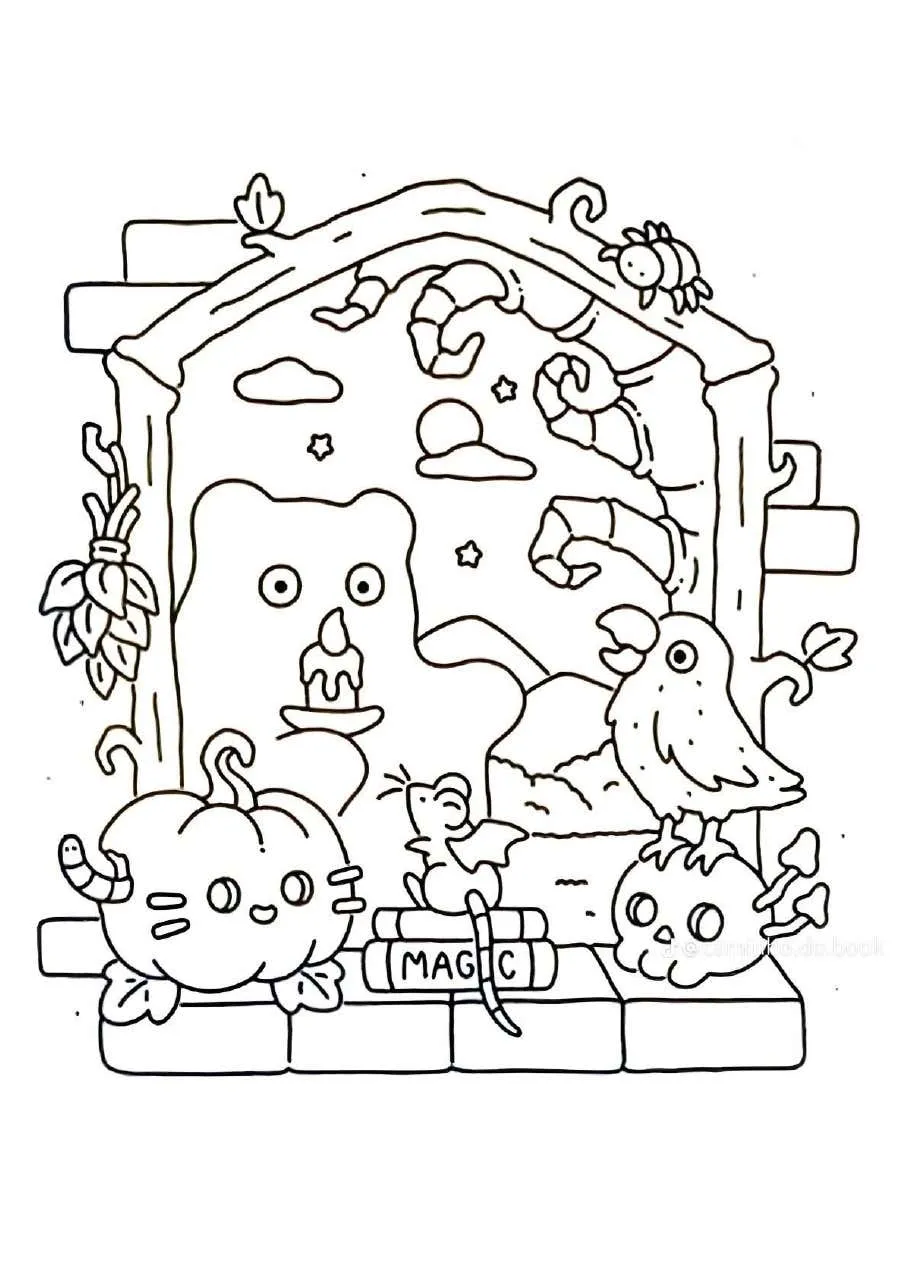 Spooky Fuzzy Coloring Pages 20