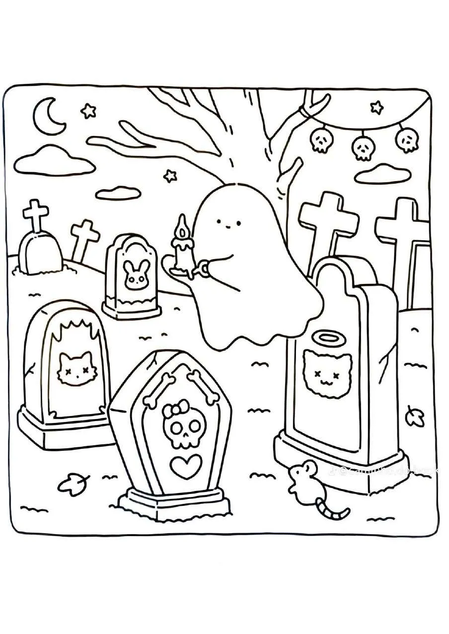 Spooky Fuzzy Coloring Pages 27