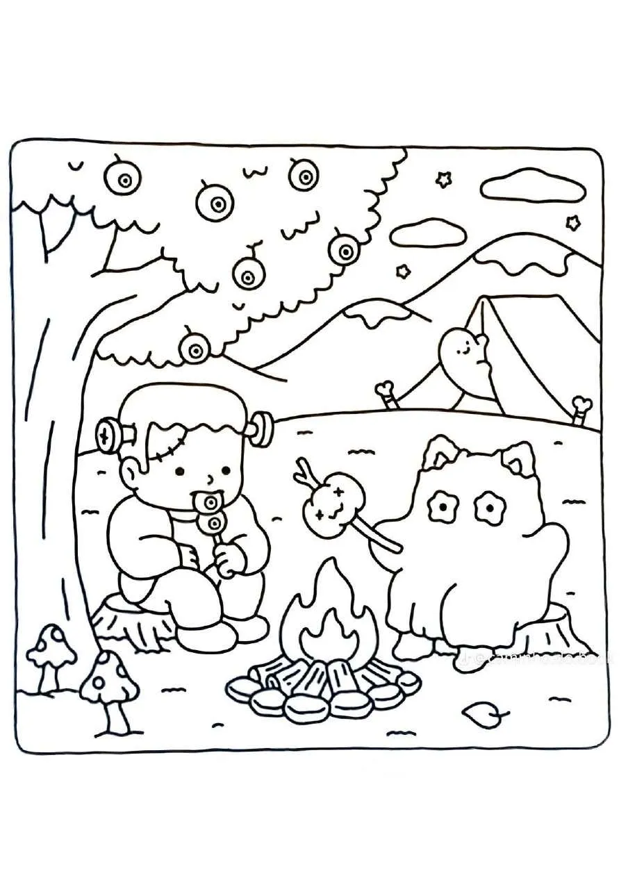 Spooky Fuzzy Coloring Pages 32