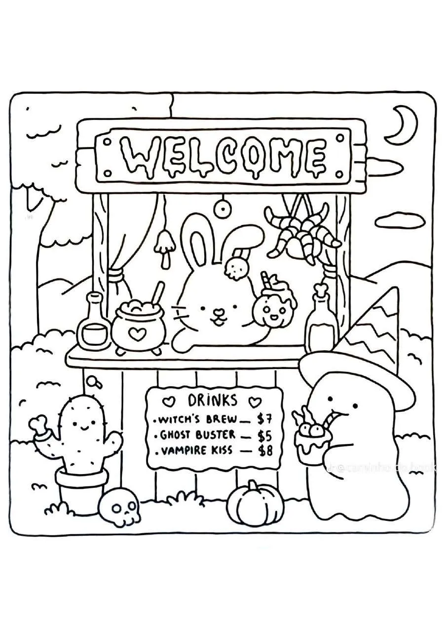 Spooky Fuzzy Coloring Pages 39