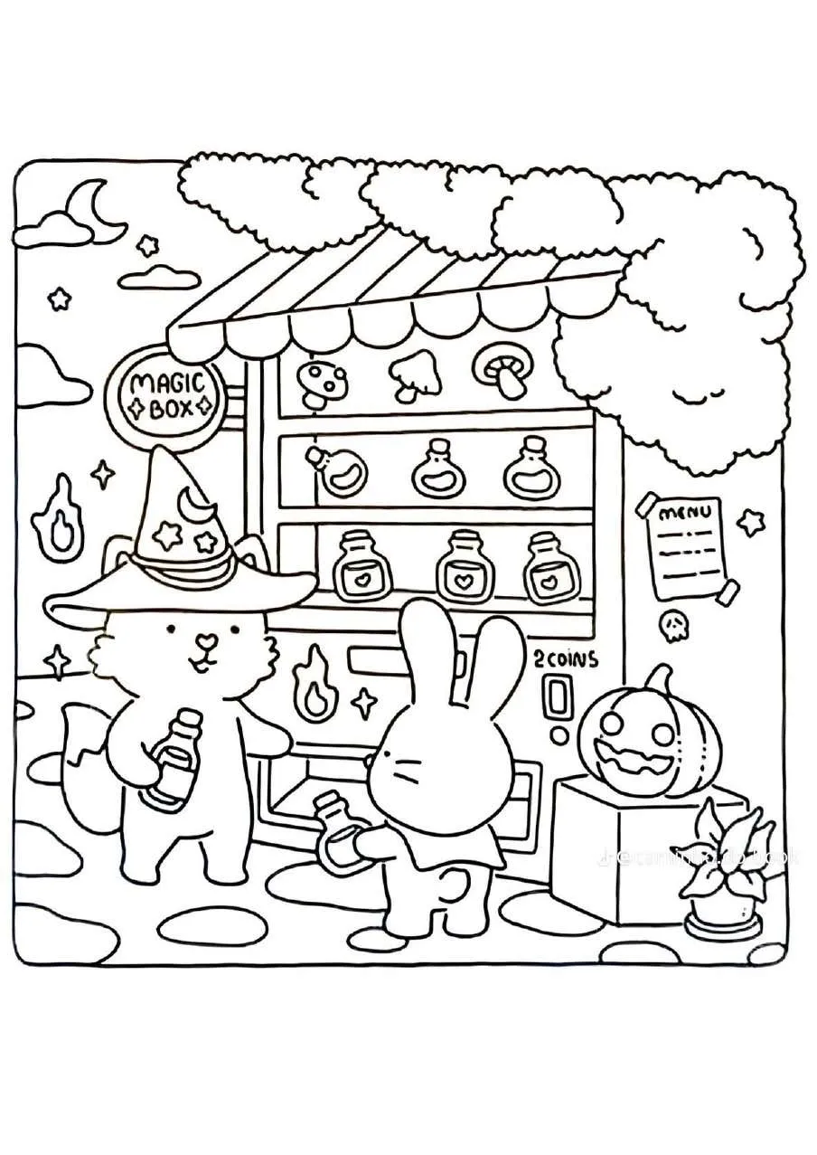 Spooky Fuzzy Coloring Pages 4