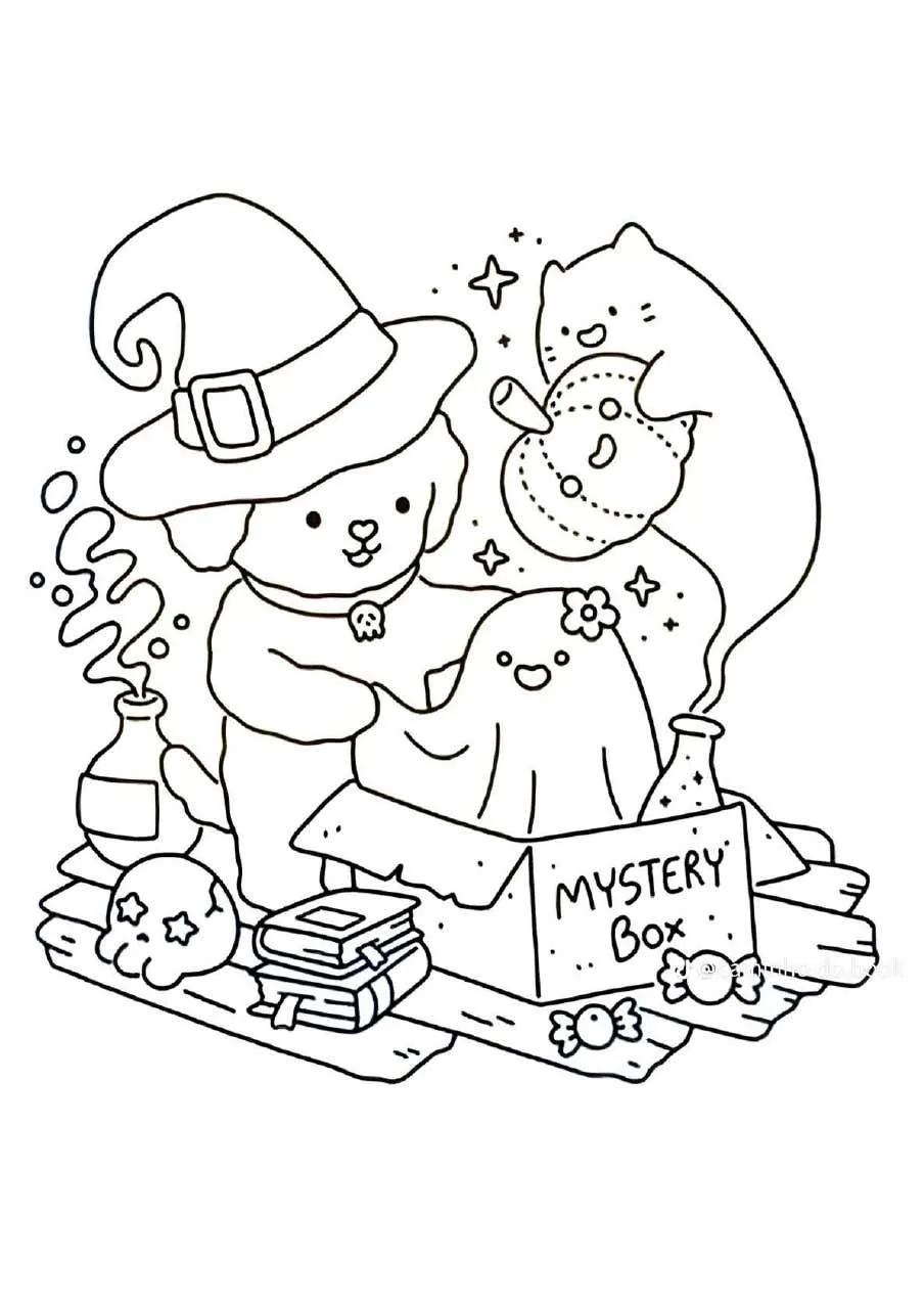 Spooky Fuzzy Coloring Pages 5