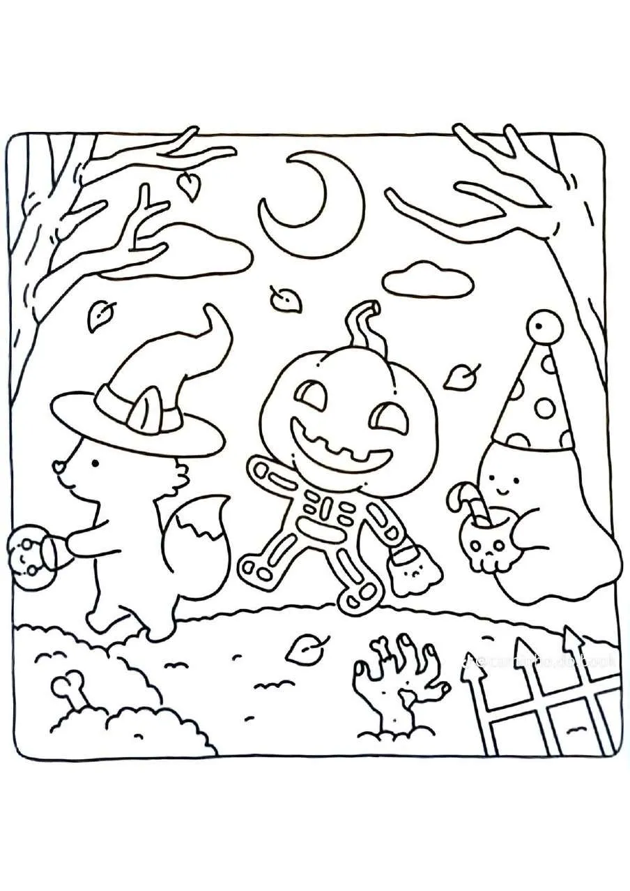 Spooky Fuzzy Coloring Pages 6