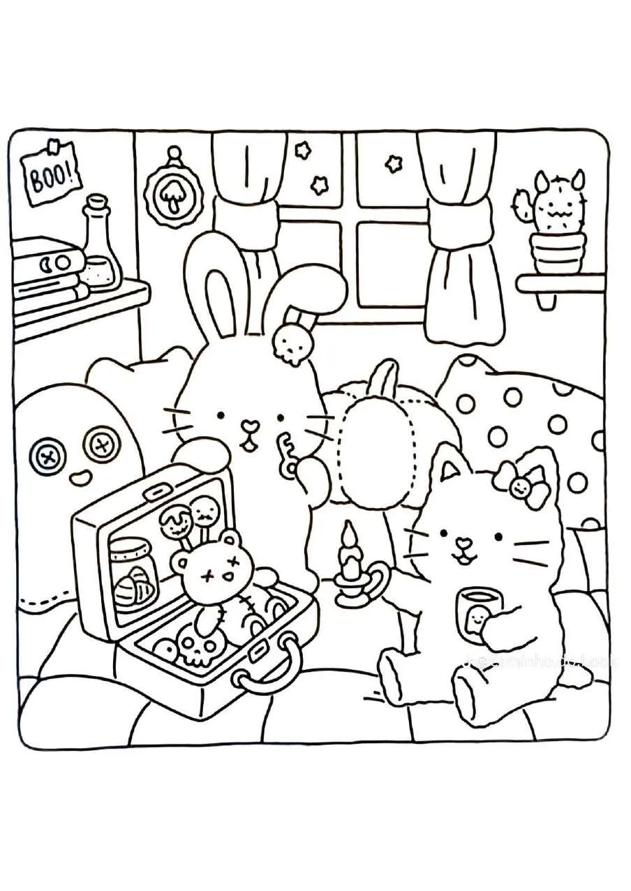 Spooky Fuzzy Coloring Pages 8