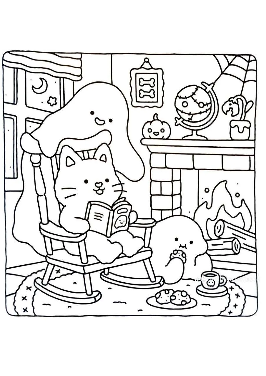 Spooky Fuzzy Coloring Pages 9