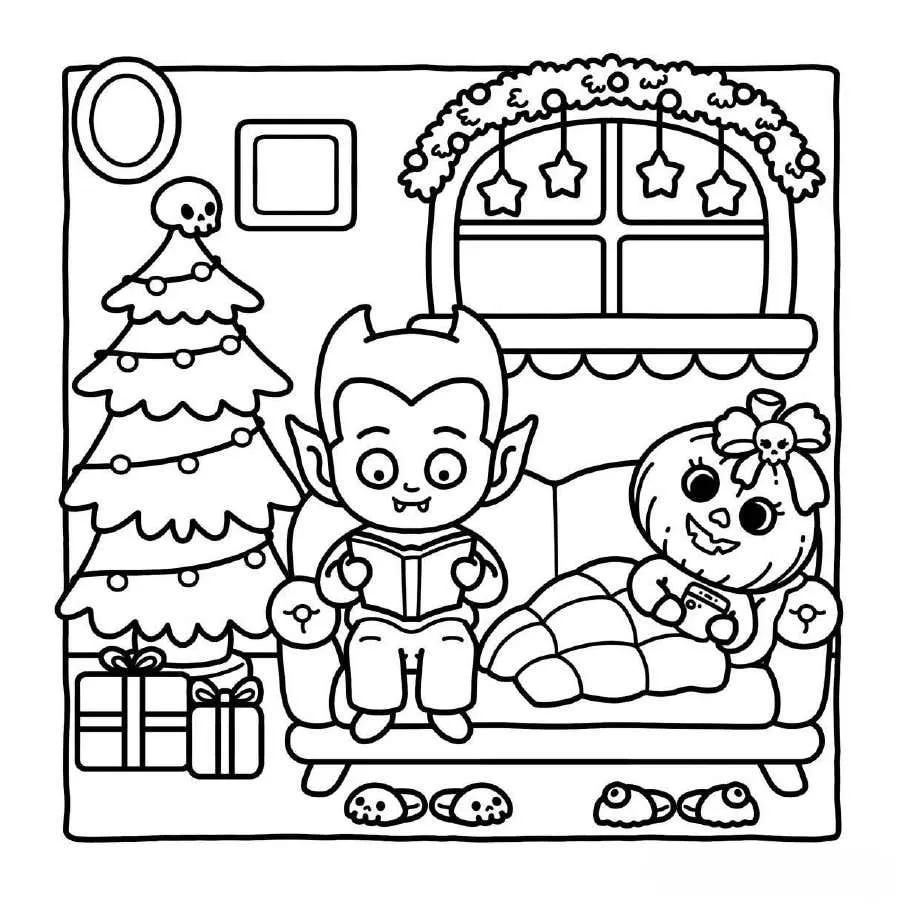 Spooky Xmas Coloring pages 22