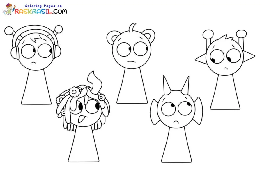 Sprunki Incredibox Coloring pages 12