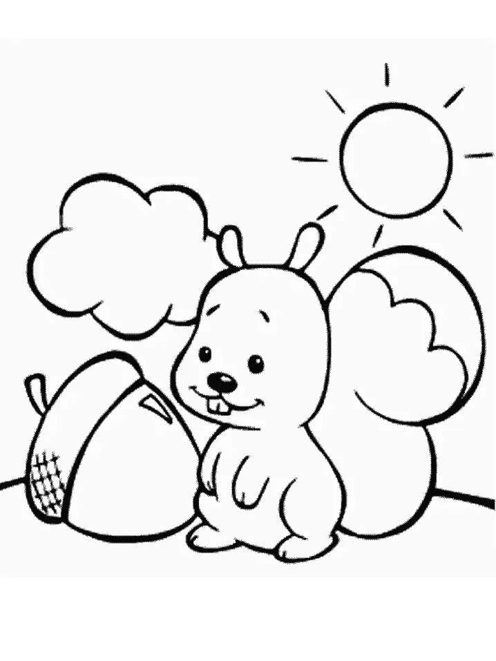 Squirrel Coloring Pages 2