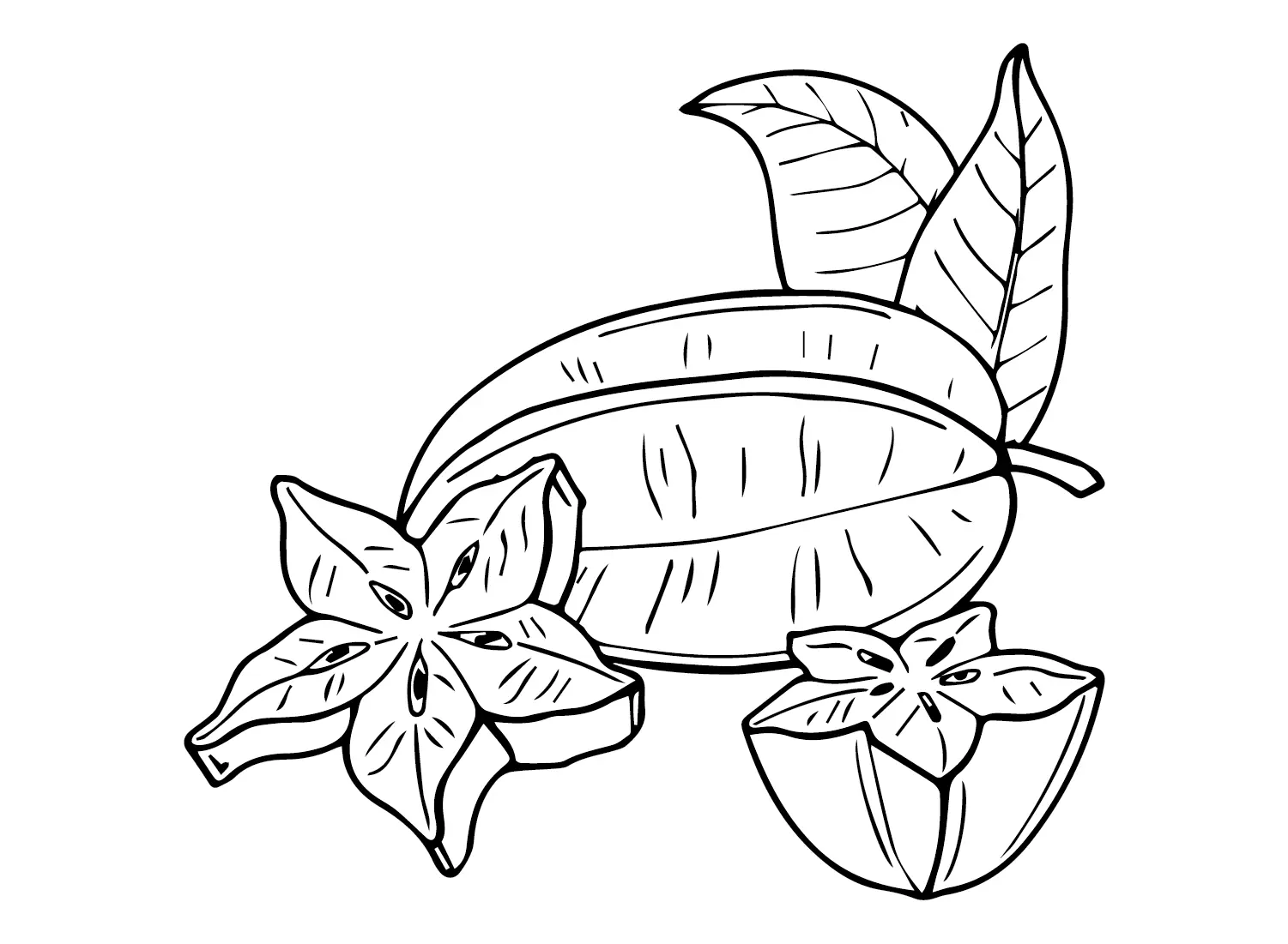 Star Fruit Coloring Pages 1