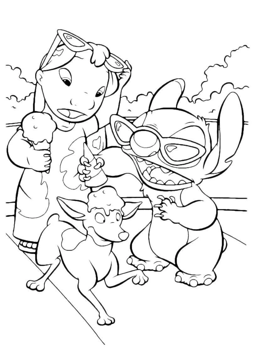 Stitch Christmas Coloring Pages