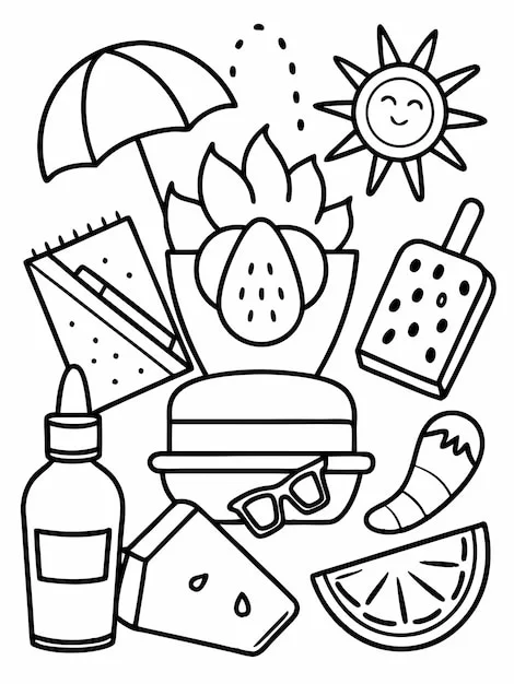 Summer Food Coloring Pages 10