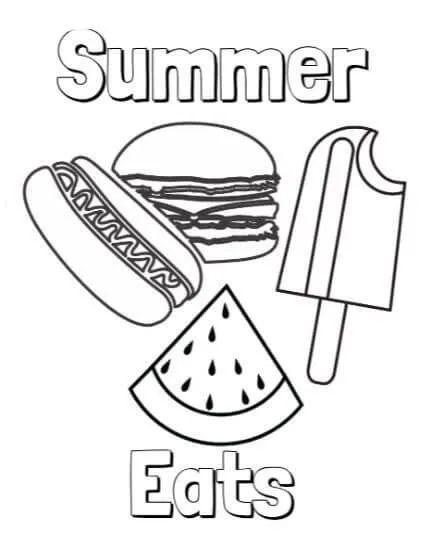 Summer Food Coloring Pages 4