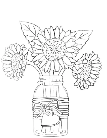 Sunflower Coloring Pages 11