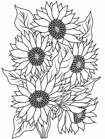 Sunflower Coloring Pages 7