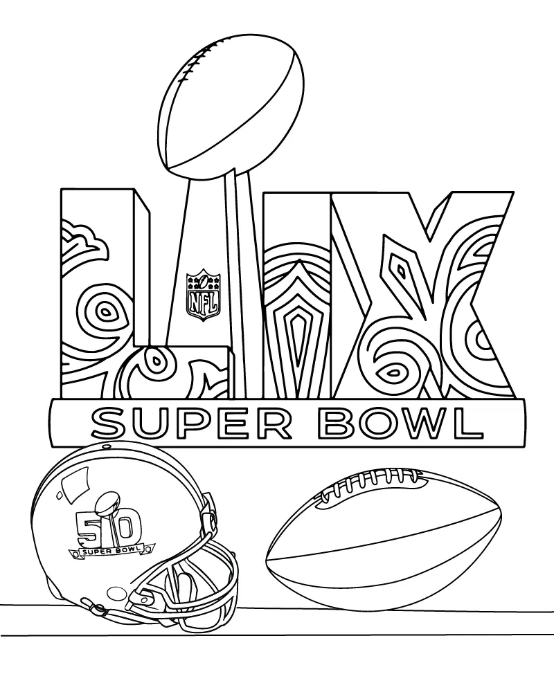 Super Bowl 2025 Ausmalbilder 1