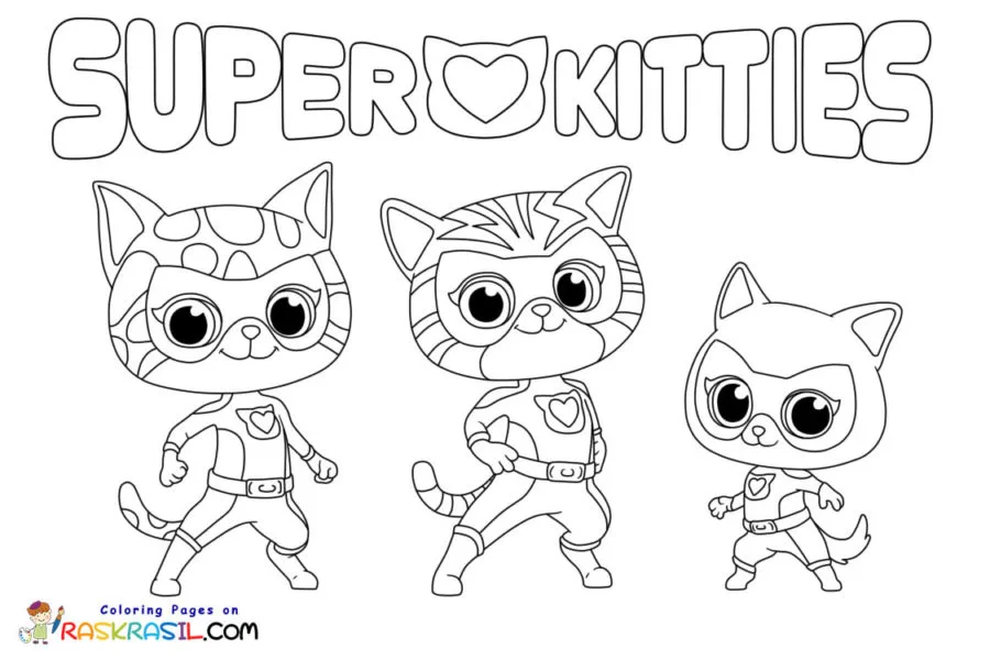 Superkitties Para Colorir 1