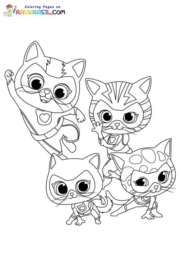 Superkitties Para Colorir 4