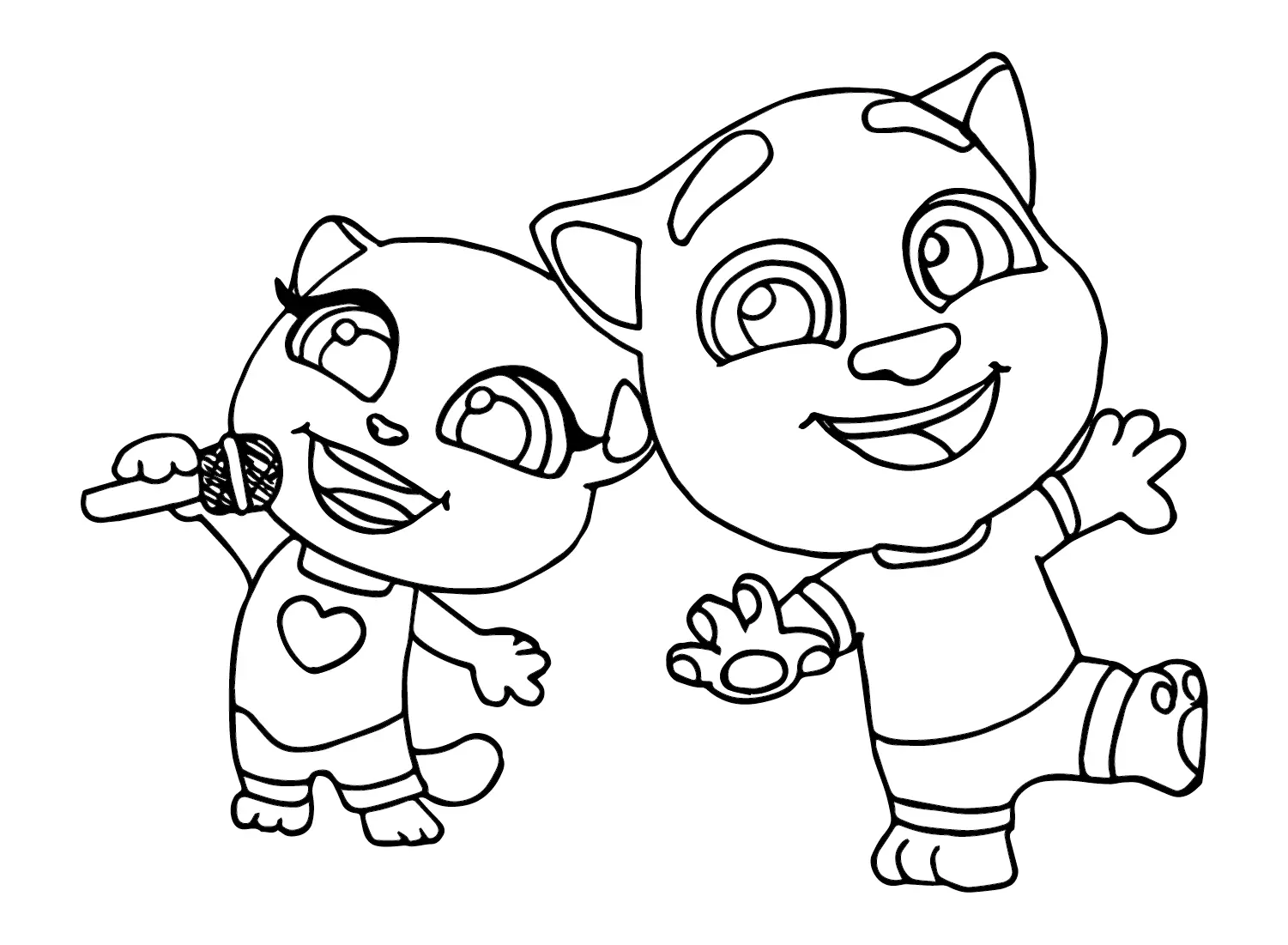 Talking Tom Coloring Pages 1