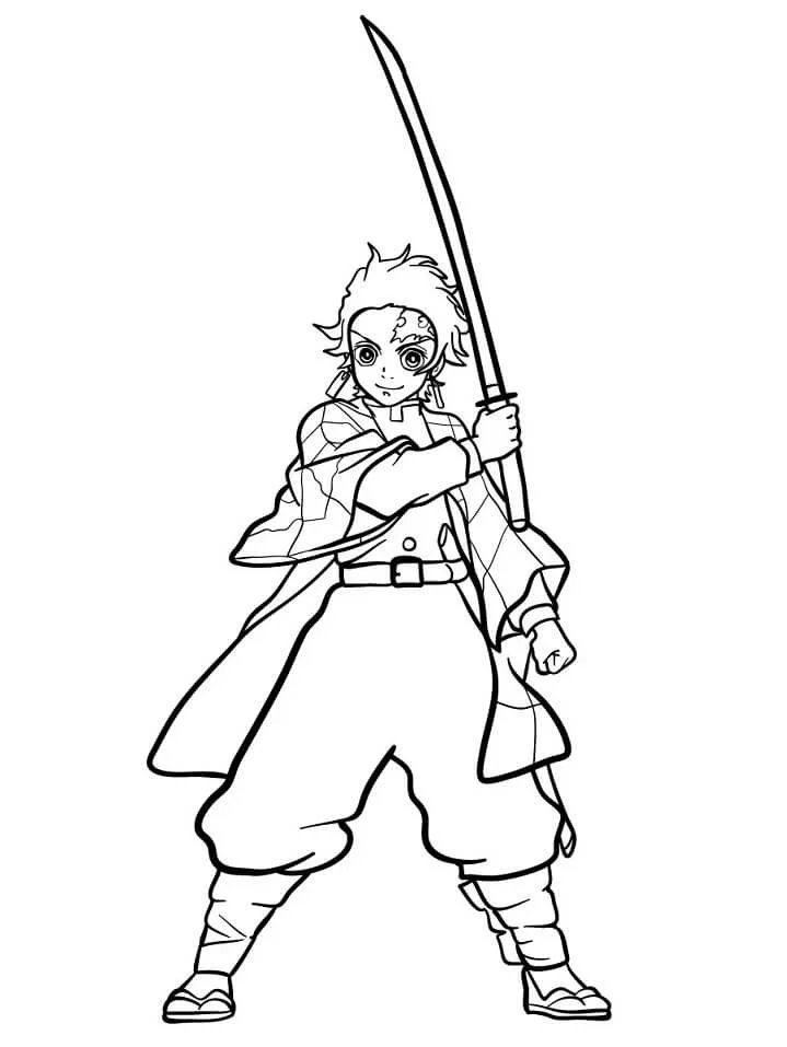 Tanjiro Coloring Pages 1